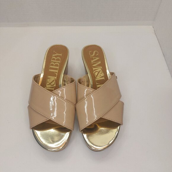 Sam & Libby Platform Slide On Sandals Women's Size 6.5 - Picture 2 of 14